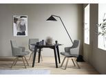 Polsterstuhl STRESSLESS "Laurel", grau (wild dove batick, eiche gekalkt), B:58cm H:92cm T:59cm, Leder BATICK: BATICK ist ein leicht korrigiertes, durchgefärbtes und genarbtes Möbelleder, bei dem die meisten Unebenheiten und Spuren in der Regel entfernt wurden., Stühle, Polsterstuhl, Low Back mit Armlehne, Größe L, mit schräggestellten Beinen in Eiche