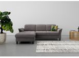Ecksofa SIT & MORE "Maggiore L-Form", grau (fango), B:258cm H:88cm T:173cm, 95% Polyester, 5% Polyamid, Sofas, Ecksofa, wahlweise mit Kopfteilverstellung, Bettfunktion und Bettkasten