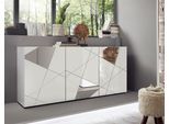 Sideboard HOME AFFAIRE "Vittoria", weiß (weiß hochglanz lack), B:181cm H:84cm T:42cm, Sideboards, Sideboard, Breite 181 cm, Front mit Siebdruck und Spiegel