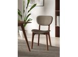 Stuhl HOME AFFAIRE "COZY Made in Italy", grau (elephant, nuss, elephant), B:50cm H:88cm T:62cm, Polyester, Stühle, Stuhl, Gestell in Buche, Kirsch- oder Nussbaum, Massivholz, Design Stuhl