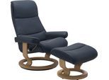 Relaxsessel STRESSLESS "View", blau (oxford blau paloma), B:82cm H:108cm T:81cm, Leder BATICK: BATICK ist ein leicht korrigiertes, durchgefärbtes und genarbtes Möbelleder, bei dem die meisten Unebenheiten und Spuren in der Regel entfernt wurden.;Leder PALOMA: PALOMA ist ein durchgefärbtes Semianilin-Möbelleder mit natürlicher Narbung.;ROHLEDER Stoff Q2 FARON: Ein fester zuverlässiger Bouclé mit ei