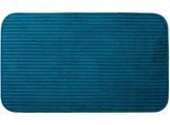 Badematte GÖZZE "Berlin", blau (petrol), H:7mm, Polyester, Badematten, Badematte, Badteppich, Uni Farben, Cord Optik, waschbar