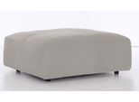 Hocker MUSTERRING "LUCIA", grau (stone crona), B:120cm H:43cm T:120cm, Flachgewebe VALMONT (60% Baumwolle/40% Leinen);Leder PURO, pigmentiertes Leder;Microfaser CRONA (100% Polyester);Flachgewebe FLORIS (100% Polyester);Leder BAX, pigmentiertes Leder, Hocker, Hocker
