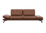 3-Sitzer FLEXLUX "Tropea Funktionssofa, Designsofa, Relaxfunktion, TV-Couch", braun (old chestnut braun), B:252cm H:90cm T:145cm, Sofas, 3-Sitzer, mit Armteilverstellung sowie Sitztiefenverstellung, Breite 252 cm