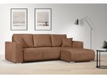 Ecksofa OTTO HOME "BEATRICE optionale Schlafsofa mit Bettkasten, B/T/H: 265/170/86 cm", gelb (curry), B:265cm H:86cm T:170cm, 100% Polyester, Sofas, Ecksofa, L-Form, wahlweise auch mit Bettfunktion und Bettkasten