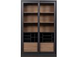 Vitrine WOOOD "James", schwarz, B:125cm H:200cm T:47cm, FSC-zertifizierter Holzwerkstoff, Schränke, Vitrine, mit Glas, viel Stauraum, H 200 cm x B 125 cm