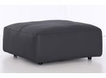 Hocker MUSTERRING "LUCIA", schwarz (nero bax), B:100cm H:43cm T:100cm, Flachgewebe VALMONT (60% Baumwolle/40% Leinen);Leder PURO, pigmentiertes Leder;Microfaser CRONA (100% Polyester);Flachgewebe FLORIS (100% Polyester);Leder BAX, pigmentiertes Leder, Hocker, Hocker