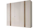 Kleiderschrank WIEMANN "Lagos", beige (champagner, glas), B:246,3cm H:216cm T:58cm, Floatglas, Holzwerkstoff, Schränke, Kleiderschrank, inkl. Türendämpfung