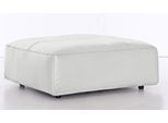 Hocker MUSTERRING "LUCIA", weiß (snow bax), B:120cm H:43cm T:120cm, Flachgewebe VALMONT (60% Baumwolle/40% Leinen);Leder PURO, pigmentiertes Leder;Microfaser CRONA (100% Polyester);Flachgewebe FLORIS (100% Polyester);Leder BAX, pigmentiertes Leder, Hocker, Hocker