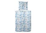 Bettwäsche PRIMERA "Mako-Satin-Bettwäsche Pastel Paisley", blau, B/L: 135cm x 200cm, 1 Stk., 1 Stk., Mako-Satin, B/L: 80cm x 80cm, 2 Stk., Mako-Satin, Obermaterial: 100% Baumwolle, Bettwäsche, Bettwäsche, mit elegantem Blumen Muster