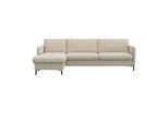 Ecksofa FLEXLUX "Fiore, L-Form", weiß (sanftes weiß), B:247cm H:85cm T:92cm, 100% Polyester, Sofas, Ecksofa, schmale Armlehnen, Kaltschaum, Füße Alu+schwarz