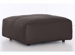 Hocker MUSTERRING "LUCIA", braun (mocca puro), B:100cm H:43cm T:100cm, Flachgewebe VALMONT (60% Baumwolle/40% Leinen);Leder PURO, pigmentiertes Leder;Microfaser CRONA (100% Polyester);Flachgewebe FLORIS (100% Polyester);Leder BAX, pigmentiertes Leder, Hocker, Hocker
