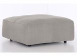 Hocker MUSTERRING "LUCIA", silber (silber crona), B:100cm H:43cm T:100cm, Flachgewebe VALMONT (60% Baumwolle/40% Leinen);Leder PURO, pigmentiertes Leder;Microfaser CRONA (100% Polyester);Flachgewebe FLORIS (100% Polyester);Leder BAX, pigmentiertes Leder, Hocker, Hocker