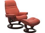 Relaxsessel STRESSLESS "Sunrise", braun (henna), B:88cm H:103cm T:78cm, Leder BATICK: BATICK ist ein leicht korrigiertes, durchgefärbtes und genarbtes Möbelleder, bei dem die meisten Unebenheiten und Spuren in der Regel entfernt wurden.;Leder PALOMA: PALOMA ist ein durchgefärbtes Semianilin-Möbelleder mit natürlicher Narbung.;ROHLEDER Stoff Q2 FARON: Ein fester zuverlässiger Bouclé mit einem struk
