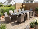 Garten-Essgruppe KONIFERA "Mailand", braun (braun, grau), Polyrattan, Sitzmöbel-Sets, Garten-Essgruppe, Polyrattan, Stahl, Braun
