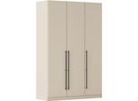 Kleiderschrank RAUCH "Drehtürenschrank Schrank Garderobe Wäscheschrank Schlafzimmer AVOLA", beige (beige (champagner)), B:136cm H:210cm T:54cm, Holzwerkstoff, Schränke, Kleiderschrank, mit hochwertigen Stangengriffen in Schwarz aus Metall MADE IN GERMANY