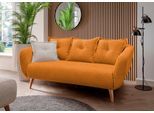 2,5-Sitzer HOME AFFAIRE "Baggio modern und romantisches Design, bequem", gold, B:196cm H:80cm T:103cm, 100% Polyester, Sofas, 2 5-Sitzer, Zierkissen inklusive