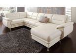 Wohnlandschaft SIT & MORE "Mailand U-Form, B: 312 cm", weiß, B:312cm H:85cm T:179cm, NaturLEDER (echtes Rindleder)/Korpus passendes Kunstleder Softlux;Luxus-Microfaser Altara Nubuck (100% Polyester);Kunstleder Softlux;Luxus-Kunstleder, Sofas, Wohnlandschaft, optional Bettfunktion