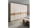Kleiderschrank WIEMANN "Kiruna", braun (eiche teilmassiv, champagnerglas), B:295,2cm H:197cm T:58cm, Floatglas, Holz teilmassiv, Schränke, Kleiderschrank, mit Champagnerglas