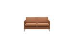 2-Sitzer FLEXLUX "Fiore", braun (modern cogna), B:149cm H:85cm T:92cm, 100% Echteder, Sofas, 2-Sitzer, schmale Armlehnen, Kaltschaum, Füße Alu+ Eiche