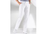 Bootcuthose CASUAL LOOKS, Damen, Gr. 24, Kurzgrößen, weiß, 100% Baumwolle, meliert, unifarben, lang, Hosen