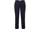 Chinohose SHEEGO, Damen, Gr. 24, Kurzgrößen, blau (marine), 97% Baumwolle, 3% Elasthan, unifarben, Hosen Chinohose