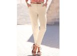 Chinohose INSPIRATIONEN, Damen, Gr. 24, Kurzgrößen, beige (sand), 98% Baumwolle, 2% Elasthan, unifarben, lang, Hosen Chinohose