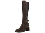 Overkneestiefel NERO GIARDINI "Nero Giardini Stiefel Leder/Textil", Damen, Gr. 37, braun (dunkelbraun), Leder, Textil, Schuhe