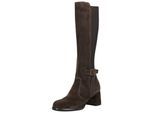Overkneestiefel NERO GIARDINI "Nero Giardini Stiefel Leder/Textil", Damen, Gr. 38, braun (dunkelbraun), Leder, Textil, Schuhe