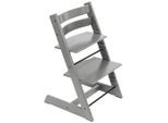Stokke Hochstuhl Tripp Trapp, Grau, Holz, Buche, massiv, Hartholz, 46x79x49 cm, Fußstütze verstellbar, Sitzfläche speichel- und schweißechte Lackierung, höhenverstellbar, Babymöbel, Hochstühle & Zubehör, Hochstühle