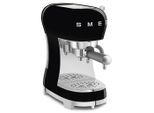Smeg Espressomaschine 50´s Style, Schwarz Hochglanz, Metall, Kunststoff, 1100 ml, 14.9x33x32.9 cm, Küchengeräte, Kaffeemaschinen & Zubehör