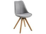 Carryhome Stuhl, Grau, Holz, Metall, Textil, Kautschukholz, massiv, eckig, 48x85x55 cm, Stoffauswahl, Typenauswahl, Esszimmer, Stühle, Esszimmerstühle, Vierfußstühle