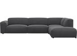 Ecksofa FLEXLUX "Lucera, super bequem durch hochwertigen Sitzaufbau mit Kaltschaum", grau (dervit grau), B:321cm H:73cm T:231cm, 100% Polyester, Sofas, Ecksofa, modern & anschmiegsam, L-Form, Designsofa