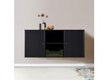 Sideboard HAMMEL FURNITURE "Mistral, Hochwertig Schrank, hängend/stehend montierbar", schwarz (schwarz gebeizt), B:133cm H:61cm T:42cm, Sideboards, Sideboard, mit zwei Türen, B: 133 cm, anpassungsbar Designmöbel