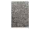 Teppich HOMIE LIVING "Pisa", grau (grau taupe), B:80cm H:25mm L:150cm, Polyester, Teppiche, Teppich, Hochflor, Microfaser, uni, weich, Shaggy, Wohnzimmer, Schlafzimmer