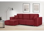 Ecksofa OTTO HOME "BEATRICE optionale Schlafsofa mit Bettkasten, B/T/H: 265/170/86 cm", rot, B:265cm H:86cm T:170cm, 100% Polyester, Sofas, Ecksofa, L-Form, wahlweise auch mit Bettfunktion und Bettkasten