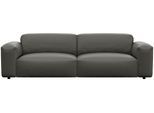 3-Sitzer FLEXLUX "Lucera Sofa, super bequem durch hochwertigen Sitzaufbau mit Kaltschaum", grau (warm mineral grau), B:252cm H:73cm T:102cm, 100% Echteder, Sofas, modern & anschmiegsam, Designsofa