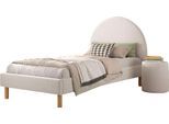 Schlafzimmer-Set VIPACK "Polsterbett Moon", weiß, B:97cm H:107cm T:212cm, Polyester, Schlafzimmermöbel-Sets, LF 90x200 cm, inkl. Lattenrost, Bouclé Stoff bezogen, wahlw. 4 Farben
