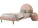 Schlafzimmer-Set VIPACK "Polsterbett Moon", rosa, B:97cm H:107cm T:212cm, Polyester, Schlafzimmermöbel-Sets, LF 90x200 cm, inkl. Lattenrost, Bouclé Stoff bezogen, wahlw. 4 Farben