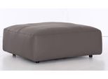 Hocker MUSTERRING "LUCIA", grau (elephant puro), B:120cm H:43cm T:120cm, Flachgewebe VALMONT (60% Baumwolle/40% Leinen);Leder PURO, pigmentiertes Leder;Microfaser CRONA (100% Polyester);Flachgewebe FLORIS (100% Polyester);Leder BAX, pigmentiertes Leder, Hocker, Hocker