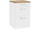Unterschrank KOCHSTATION "KS-Gera", weiß (weiß, weiß), B:50cm H:85cm T:60cm, Holzwerkstoff, Schränke, Unterschrank, Breite 50 cm