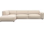 Ecksofa FLEXLUX "Lucera, super bequem durch hochwertigen Sitzaufbau mit Kaltschaum", weiß (warm weiß), B:321cm H:73cm T:231cm, 100% Echteder, Sofas, Ecksofa, modern & anschmiegsam, L-Form, Designsofa