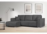 Ecksofa OTTO HOME "BEATRICE optionale Schlafsofa mit Bettkasten, B/T/H: 265/170/86 cm", grau (dunkelgrau), B:265cm H:86cm T:170cm, 100% Polyester, Sofas, Ecksofa, L-Form, wahlweise auch mit Bettfunktion und Bettkasten