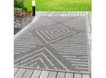 Teppich AYYILDIZ TEPPICHE "ARUBA 4902", grau, B:80cm H:6mm L:250cm, Polypropylen, Teppiche, Teppich, Pflegeleicht, Modern, In- und Outdoor geeignet