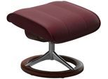 Fußhocker STRESSLESS "Admiral", rot (bordeaux batick), B:55cm H:41cm T:39cm, Leder BATICK: BATICK ist ein leicht korrigiertes, durchgefärbtes und genarbtes Möbelleder, bei dem die meisten Unebenheiten und Spuren in der Regel entfernt wurden., Hocker, Fußhocker, mit Signature Base, Gestell Braun