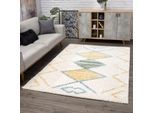 Hochflor-Teppich CARPET CITY "Pulpy 557", gelb, B:80cm H:30mm L:300cm, Polypropylen (PP), Teppiche, besonders weich, Ethno Look, ideal für Wohnzimmer & Schlafzimmer