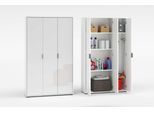 Mehrzweckschrank HOME AFFAIRE "JOLLY, Stauraumschrank, Breite 107 cm, Höhe 178 cm", weiß hochglanz, B:107cm H:178cm T:36cm, FSC-zertifizierter Holzwerkstoff, Schränke, Mehrzweckschrank, 3 Türen,1 kleiner und 3 große Einlegeböden- Schrank hochglanz lackiert