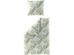 Bettwäsche BIERBAUM "Bettwäsche 4131", grün, B/L: 155cm x 220cm, 1 Stk., 1 Stk., Mako-Satin, B/L: 80cm x 80cm, 2 Stk., Mako-Satin, Obermaterial: 100% Baumwolle, Bettwäsche, Bettwäsche, Mako-Satin, 100 % Baumwolle, pflegeleicht, seidig glänzend