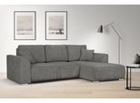 Ecksofa OTTO HOME "BEATRICE optionale Schlafsofa mit Bettkasten, B/T/H: 265/170/86 cm", grau (mittelgrau), B:265cm H:86cm T:170cm, 100% Polyester, Sofas, Ecksofa, L-Form, wahlweise auch mit Bettfunktion und Bettkasten