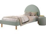 Schlafzimmer-Set VIPACK "Polsterbett Moon", grün, B:97cm H:107cm T:212cm, Polyester, Schlafzimmermöbel-Sets, LF 90x200 cm, inkl. Lattenrost, Bouclé Stoff bezogen, wahlw. 4 Farben
